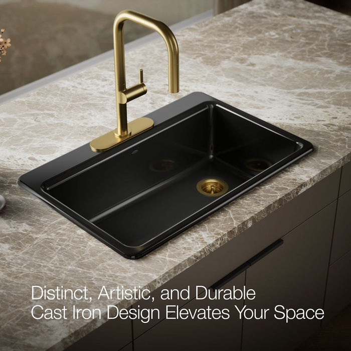 KOHLER K-5871-3A2 Riverby 33" top-mount single-bowl workstation kitchen sink