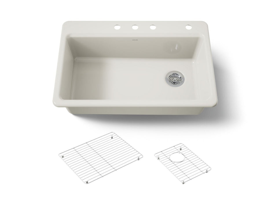 KOHLER K-5871-4A1 Riverby 33" top-mount single-bowl kitchen sink