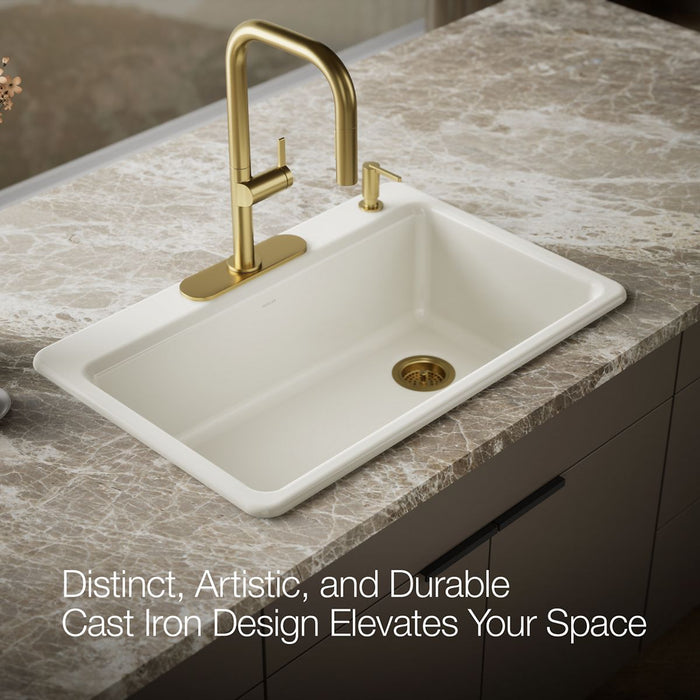 KOHLER K-5871-4A1 Riverby 33" top-mount single-bowl kitchen sink
