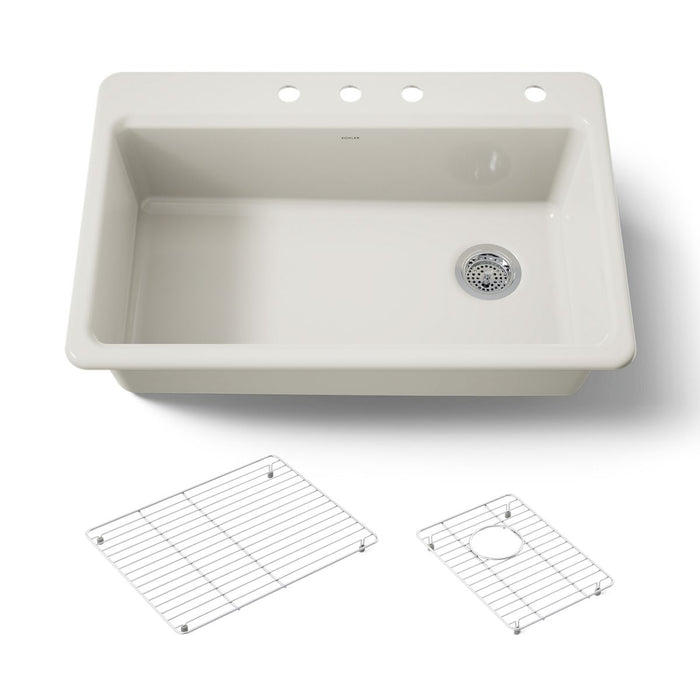 KOHLER K-5871-4A1 Riverby 33" top-mount single-bowl kitchen sink