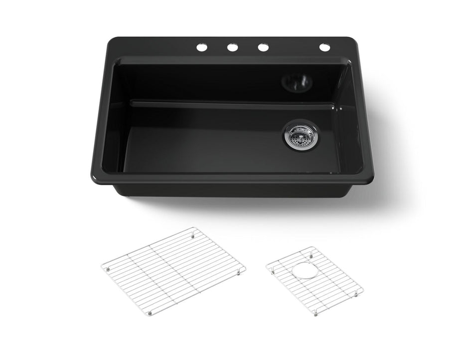 KOHLER K-5871-4A1 Riverby 33" top-mount single-bowl kitchen sink