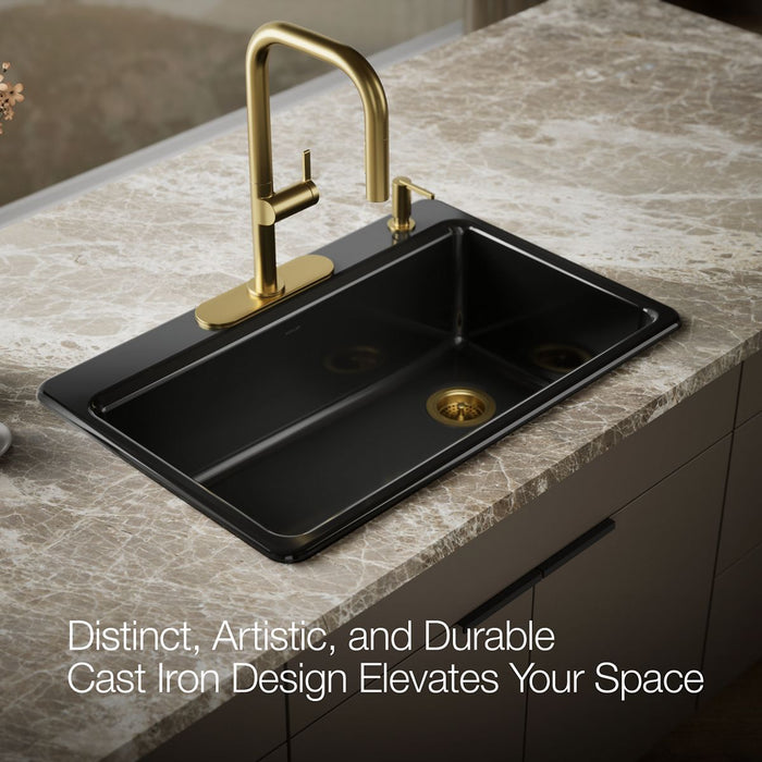 KOHLER K-5871-4A1 Riverby 33" top-mount single-bowl kitchen sink