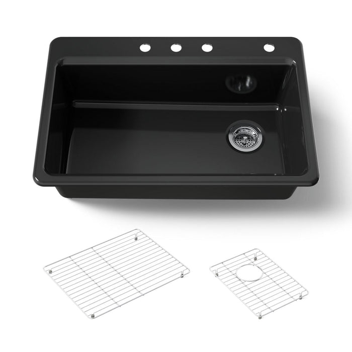 KOHLER K-5871-4A1 Riverby 33" top-mount single-bowl kitchen sink