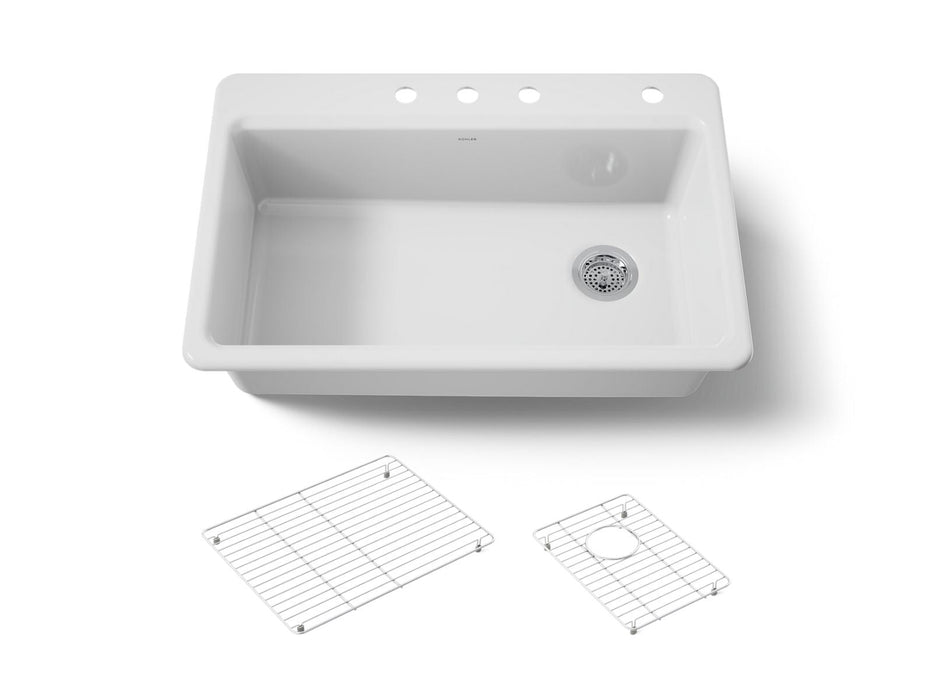 KOHLER K-5871-4A1 Riverby 33" top-mount single-bowl kitchen sink