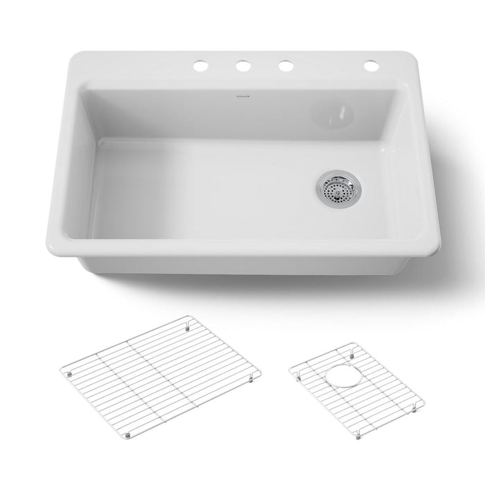 KOHLER K-5871-4A1 Riverby 33" top-mount single-bowl kitchen sink