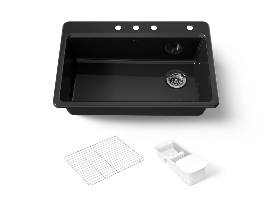 KOHLER K-5871-4A2 Riverby 33" top-mount single-bowl workstation kitchen sink