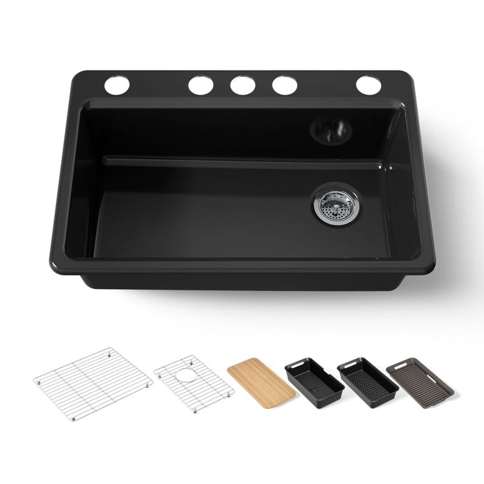 KOHLER K-5871-5UPC Riverby 33" undermount single-bowl workstation kitchen sink