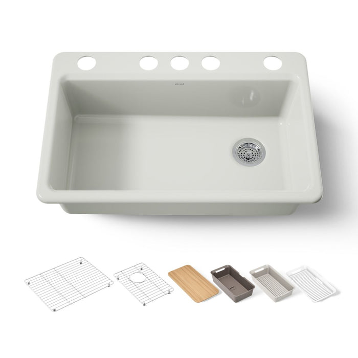 KOHLER K-5871-5UPC Riverby 33" undermount single-bowl workstation kitchen sink