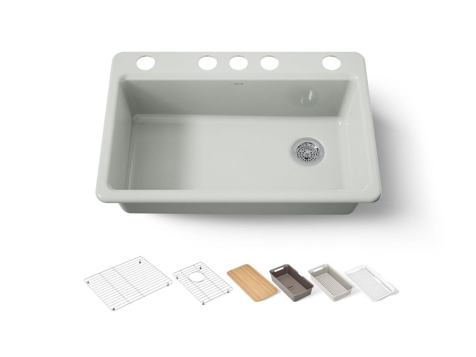 KOHLER K-5871-5UPC Riverby 33" undermount single-bowl workstation kitchen sink