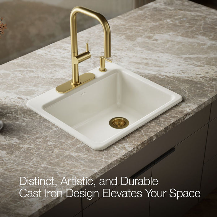 KOHLER K-5872-4A1 Riverby 25" top-mount single-bowl kitchen sink
