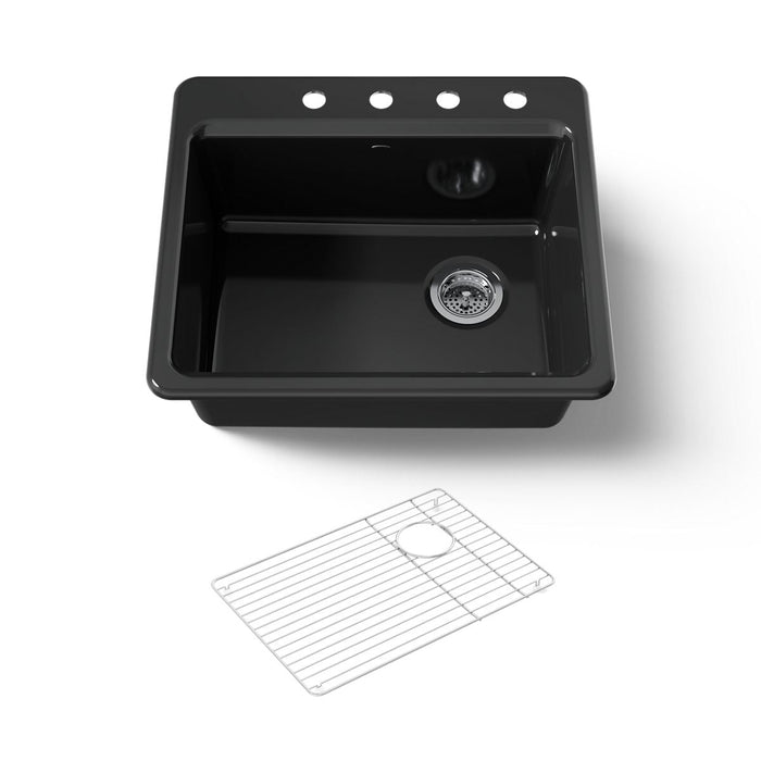 KOHLER K-5872-4A1 Riverby 25" top-mount single-bowl kitchen sink