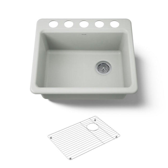 KOHLER K-5872-5UA1 Riverby 25" undermount single-bowl kitchen sink