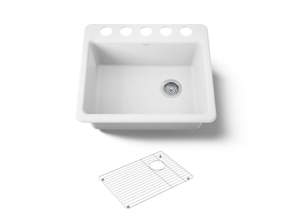 KOHLER K-5872-5UA1 Riverby 25" undermount single-bowl kitchen sink