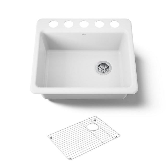 KOHLER K-5872-5UA1 Riverby 25" undermount single-bowl kitchen sink