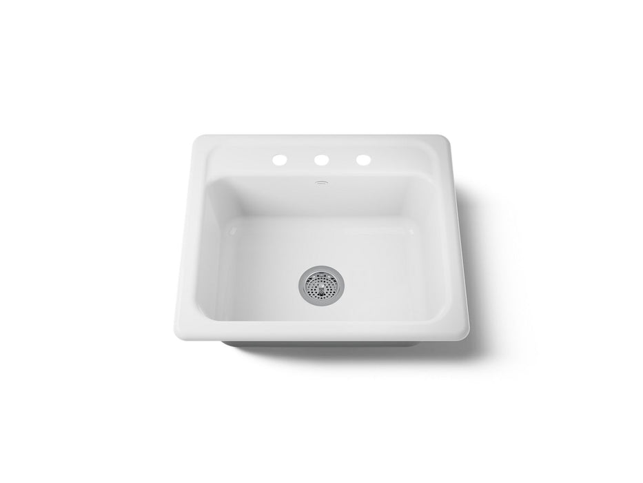 KOHLER K-5964-3 Mayfield 25" top-mount single-bowl kitchen sink