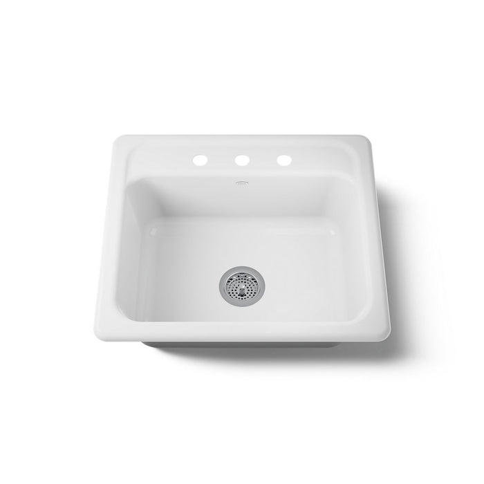 KOHLER K-5964-3 Mayfield 25" top-mount single-bowl kitchen sink