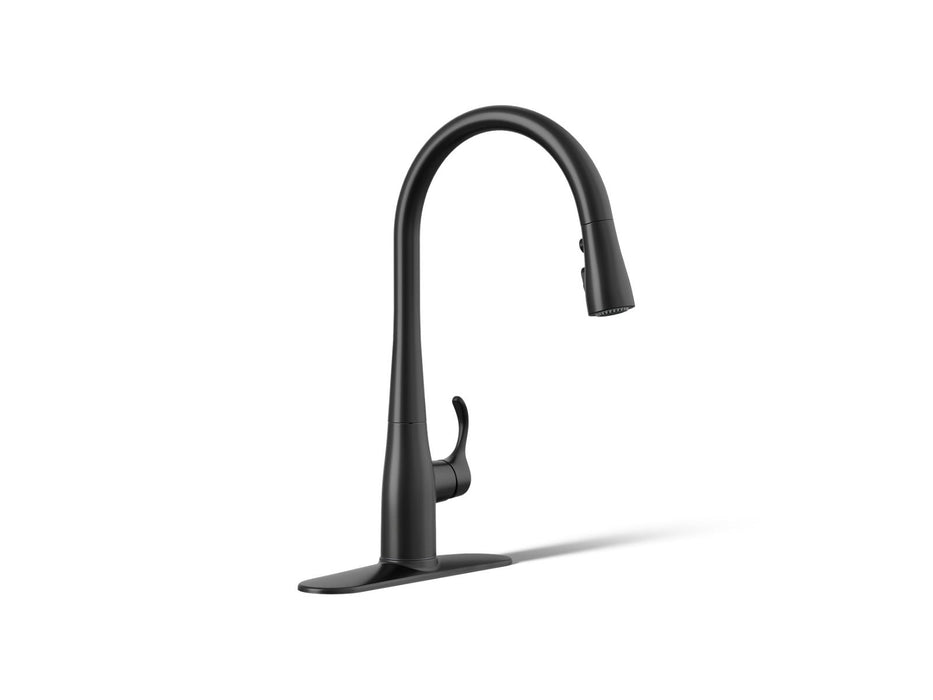 KOHLER K-596 Simplice Pull-down kitchen sink faucet with three-function sprayhead