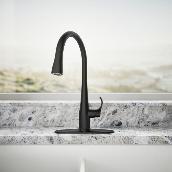 KOHLER K-596 Simplice Pull-down kitchen sink faucet with three-function sprayhead