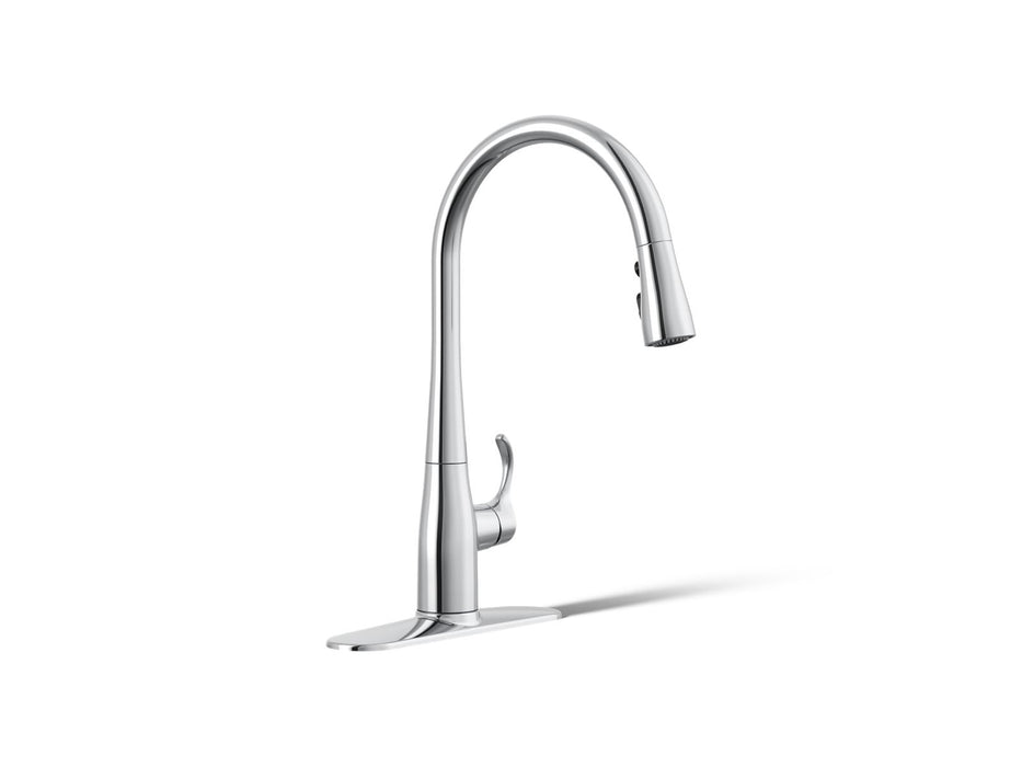 KOHLER K-596 Simplice Pull-down kitchen sink faucet with three-function sprayhead