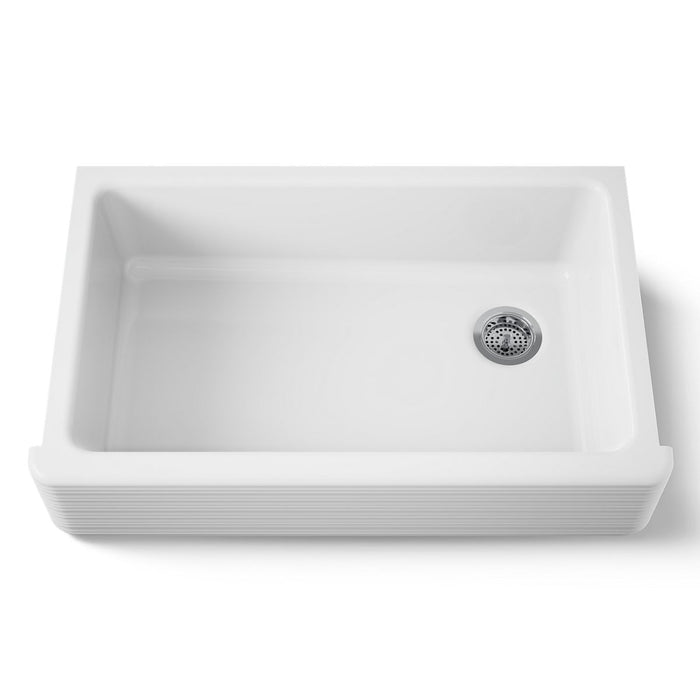 KOHLER K-6351-0 Hayridge Whitehaven K-6351 Whitehaven 35-11/16" Undermount Single-bowl Farmhouse Kitchen Sink