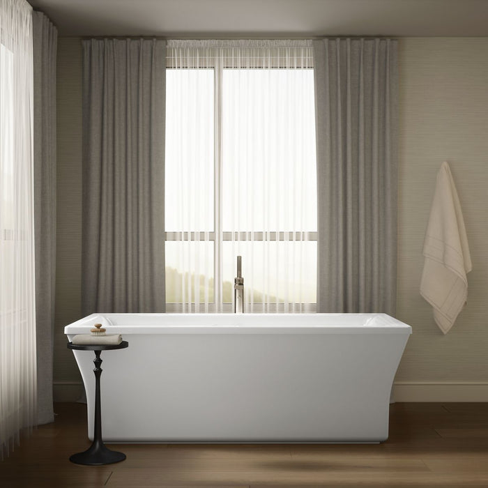KOHLER K-6367-W1 Stargaze 72" x 36-1/4" freestanding bath with Bask heated surface and fluted shroud