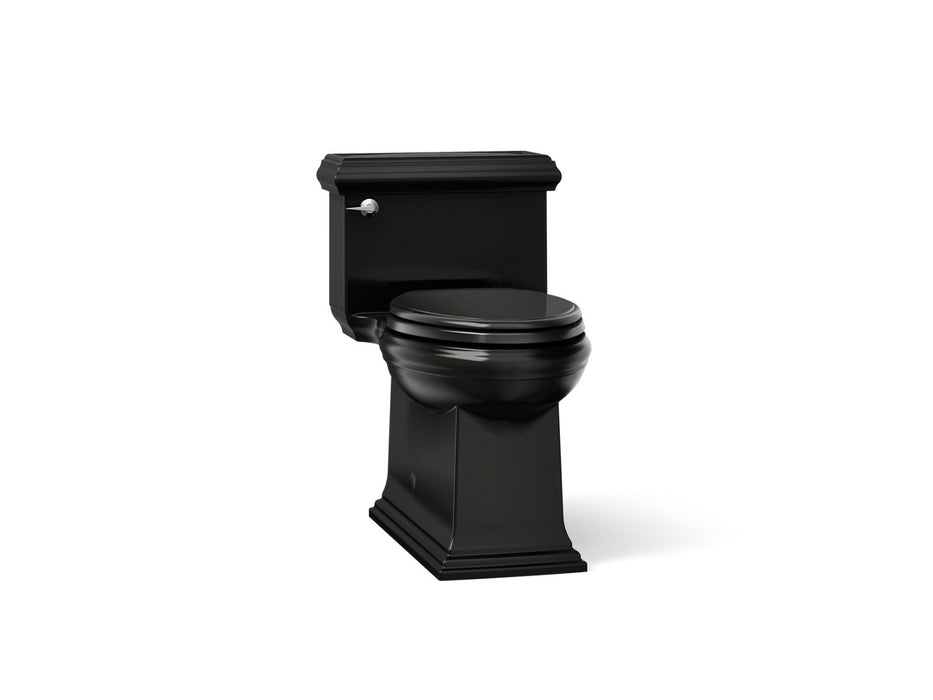 KOHLER K-6424 Memoirs Classic One-piece compact elongated toilet with skirted trapway, 1.28 gpf, black black