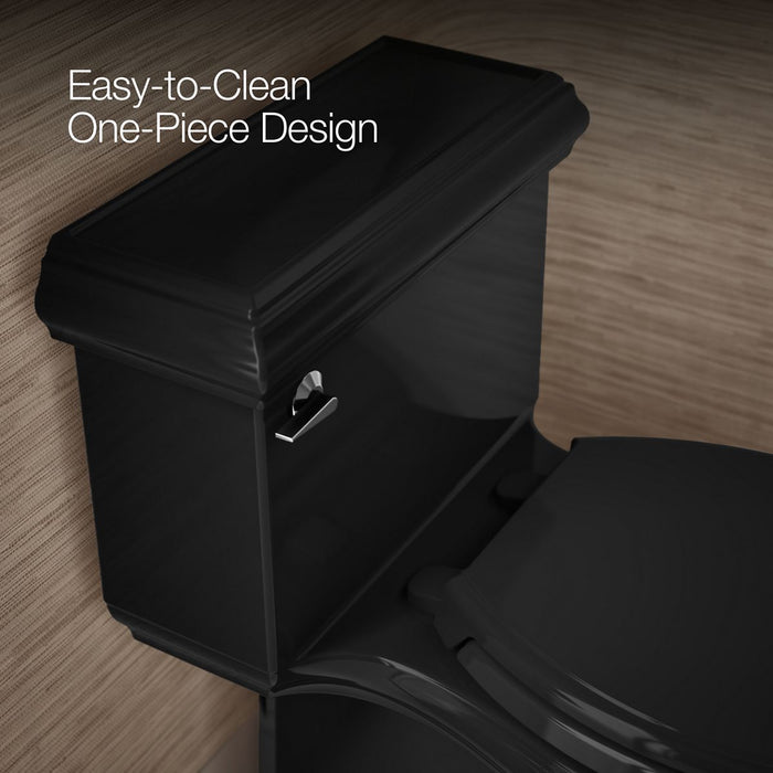 KOHLER K-6424 Memoirs Classic One-piece compact elongated toilet with skirted trapway, 1.28 gpf, black black - view 4