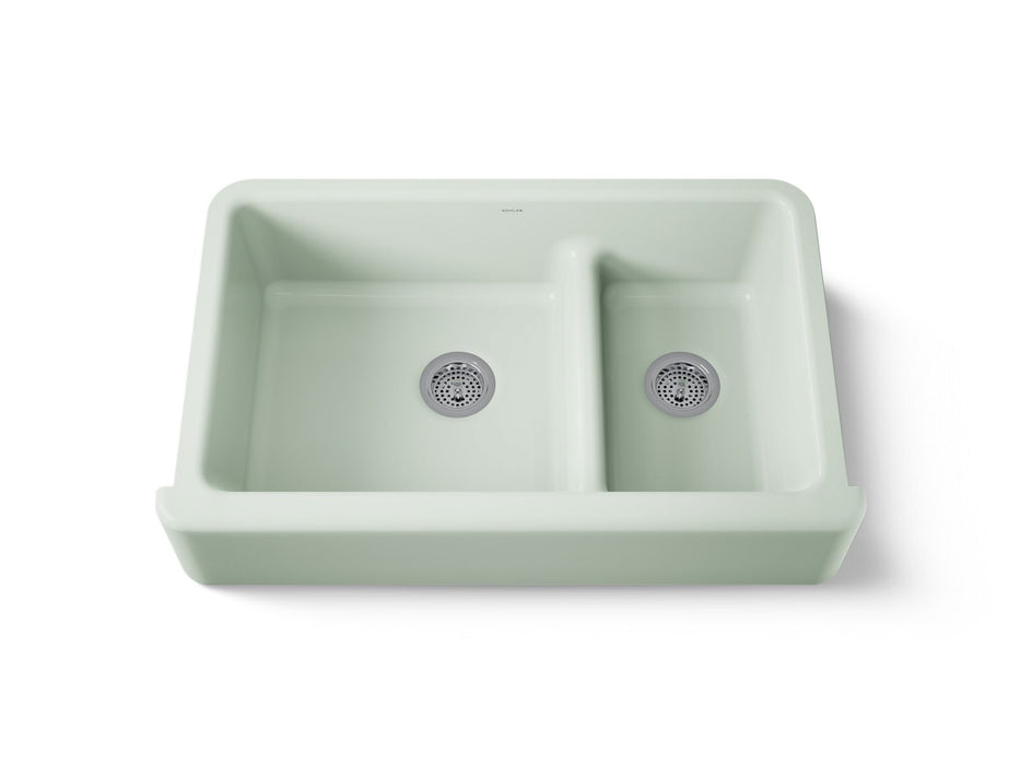 KOHLER K-6427 Whitehaven Smart Divide 35-3/4" undermount double-bowl farmhouse kitchen sink