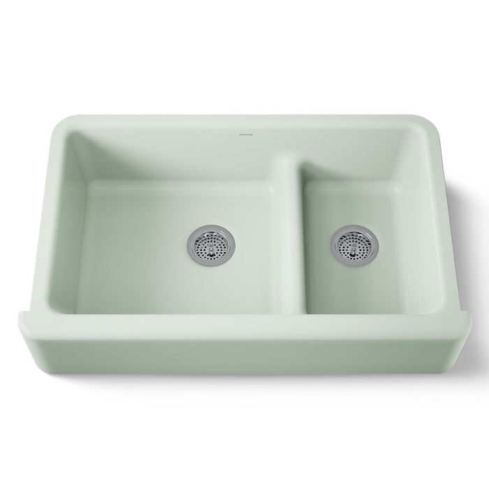 KOHLER K-6427 Whitehaven Smart Divide 35-3/4" undermount double-bowl farmhouse kitchen sink