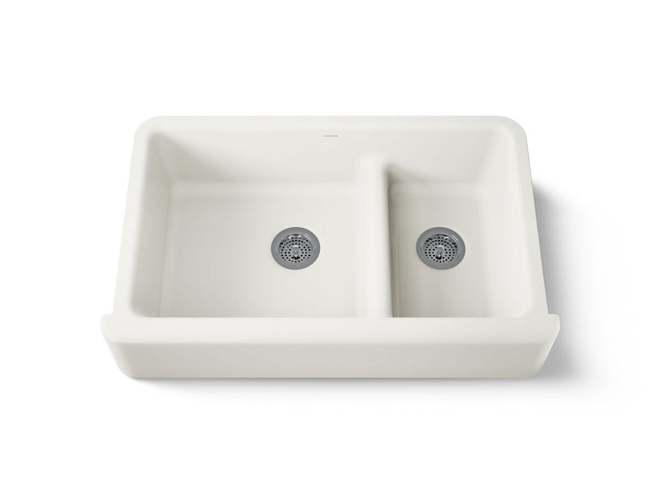 KOHLER K-6427 Whitehaven Smart Divide 35-3/4" undermount double-bowl farmhouse kitchen sink