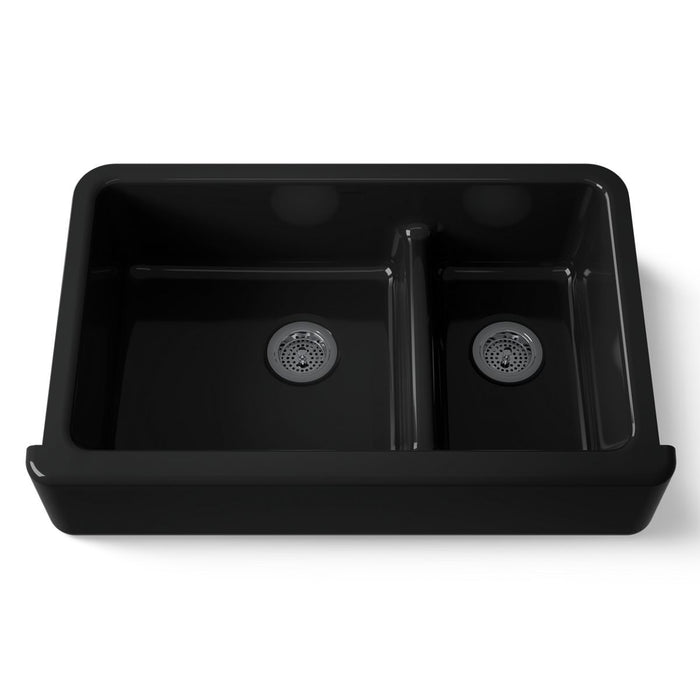 KOHLER K-6427 Whitehaven Smart Divide 35-3/4" undermount double-bowl farmhouse kitchen sink