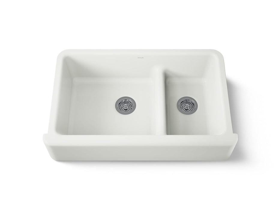 KOHLER K-6427 Whitehaven Smart Divide 35-3/4" undermount double-bowl farmhouse kitchen sink