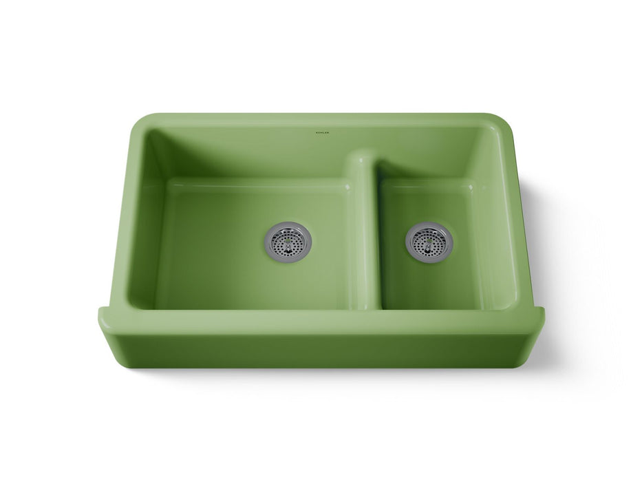KOHLER K-6427 Whitehaven Smart Divide 35-3/4" undermount double-bowl farmhouse kitchen sink