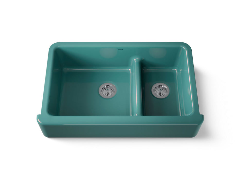 KOHLER K-6427 Whitehaven Smart Divide 35-3/4" undermount double-bowl farmhouse kitchen sink