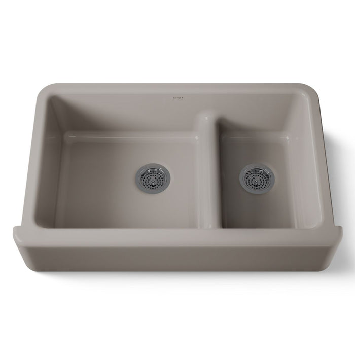 KOHLER K-6427 Whitehaven Smart Divide 35-3/4" undermount double-bowl farmhouse kitchen sink