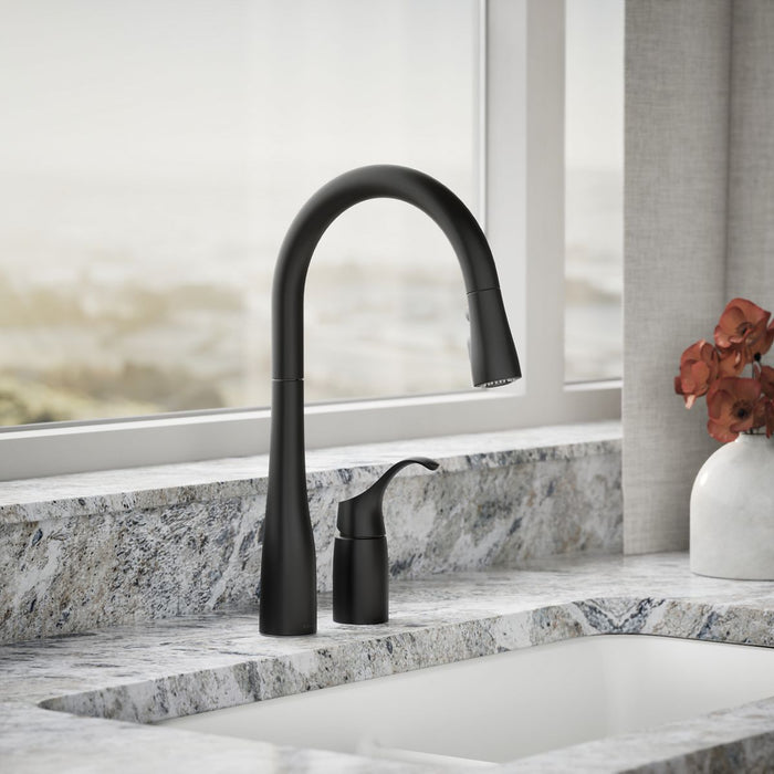 KOHLER K-647 Simplice Pull-down kitchen sink faucet with three-function sprayhead