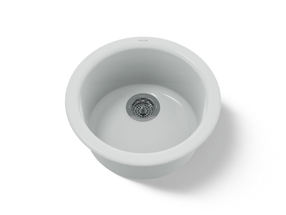 KOHLER K-6565 Porto Fino 18-1/2" top-/undermount single-bowl bar sink, ice grey