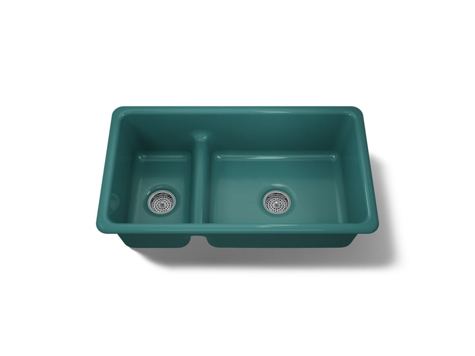 KOHLER K-6625 Iron/Tones Smart Divide 33" top-/undermount double-bowl kitchen sink