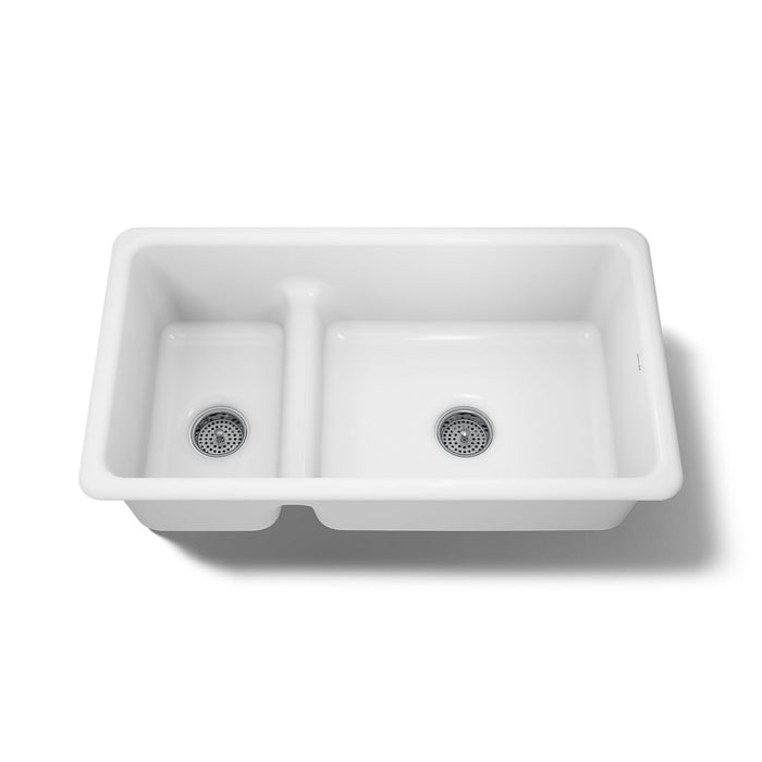 KOHLER K-6625 Iron/Tones Smart Divide 33" top-/undermount double-bowl kitchen sink