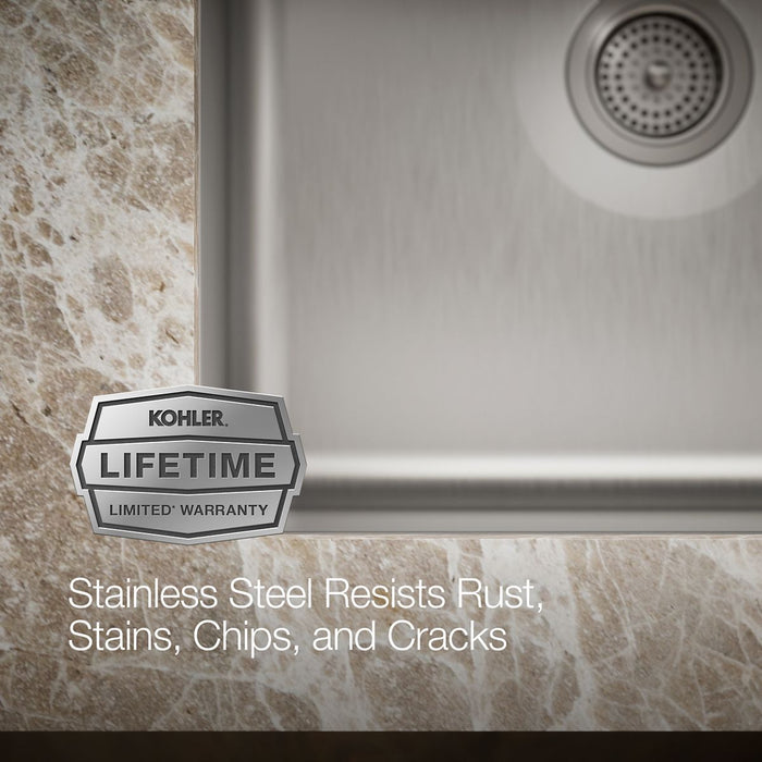 KOHLER K-6661 Undertone 23" undermount single-bowl utility sink, stainless steel - view 2