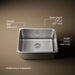 KOHLER K-6661 Undertone 23" undermount single-bowl utility sink, stainless steel - view 5