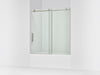 KOHLER K-701694-L Composed 62" H sliding bath door with 3/8"-thick glass, anodized brushed nickel