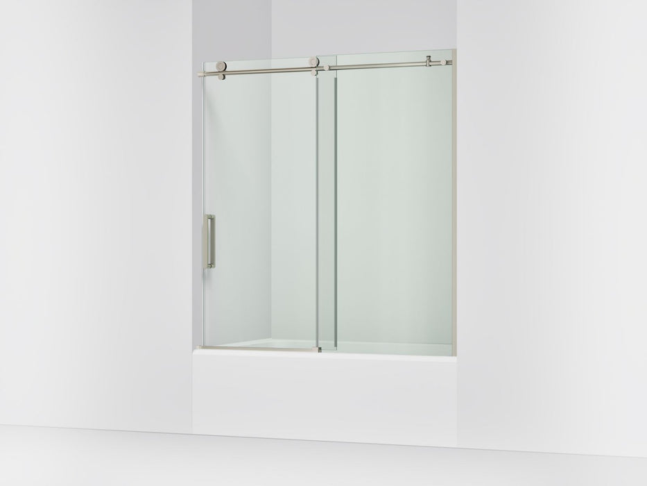 KOHLER K-701694-L Composed 62" H sliding bath door with 3/8"-thick glass, anodized brushed nickel