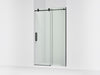 KOHLER K-701695-L Composed Sliding shower door, 78" H x 44-1/8 - 47-7/8" W, with 3/8" thick Crystal Clear glass, matte black