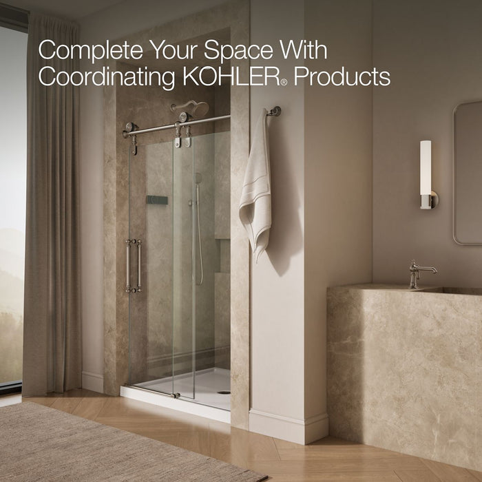 KOHLER K-701727-10L Artifacts 80-7/8" H sliding shower door with 3/8"-thick glass, vibrant brushed nickel - view 5