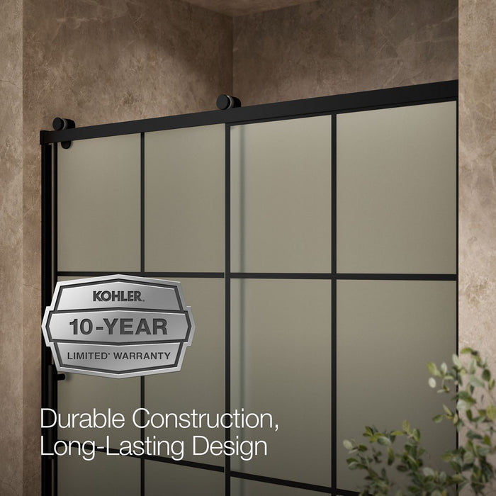 KOHLER K-702253-10G80 Rely 62-1/2" H sliding bath door with 3/8"-thick glass