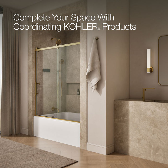 KOHLER K-702253-10L Rely 62-1/2" H sliding bath door with 3/8"-thick glass