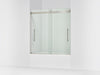 KOHLER K-702419-L Levity Frameless sliding bath door, 61-9/16" H x 56-5/8 - 59-5/8" W, with 5/16"-thick Crystal Clear...