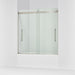 KOHLER K-702419-L Levity Frameless sliding bath door, 61-9/16" H x 56-5/8 - 59-5/8" W, with 5/16"-thick Crystal Clear...