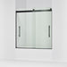 KOHLER K-702419-L Levity Frameless sliding bath door, 61-9/16" H x 56-5/8 - 59-5/8" W, with 5/16"-thick Crystal Clear...